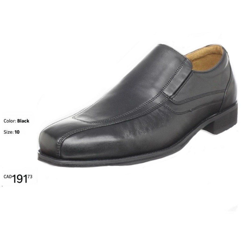 Blonde Mens  Black Leather Slip-On dress Shoes